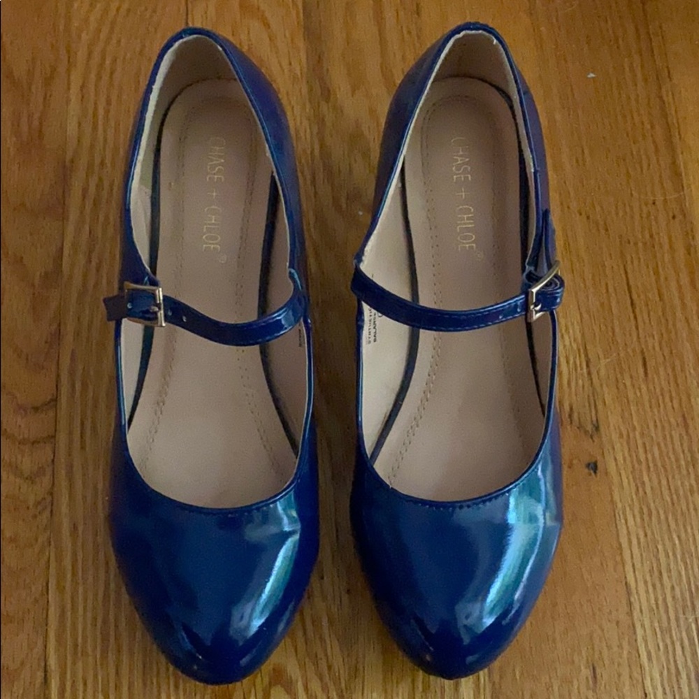 Chase + Chloe Blue Heels 7 - Picture 2 of 6